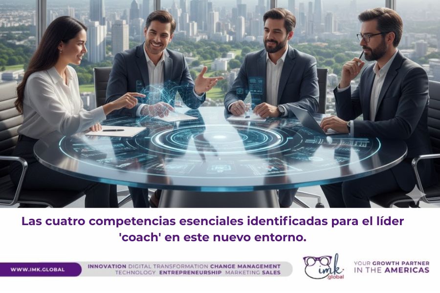 Las cuatro competencias esenciales identificadas para el líder ‘coach’ en este nuevo entorno.