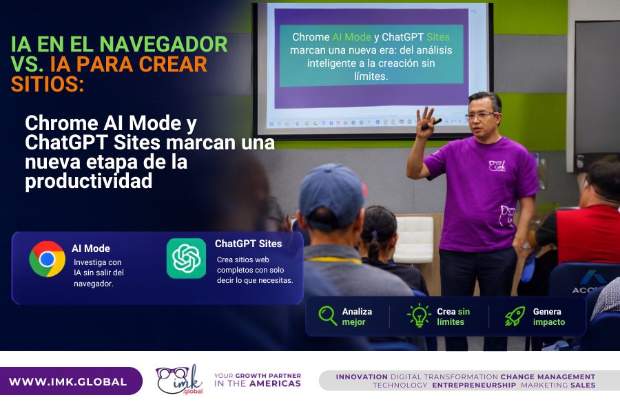 IA en el navegador vs. IA para crear sitios: Chrome AI Mode y ChatGPT Sites marcan una nueva etapa de la productividad